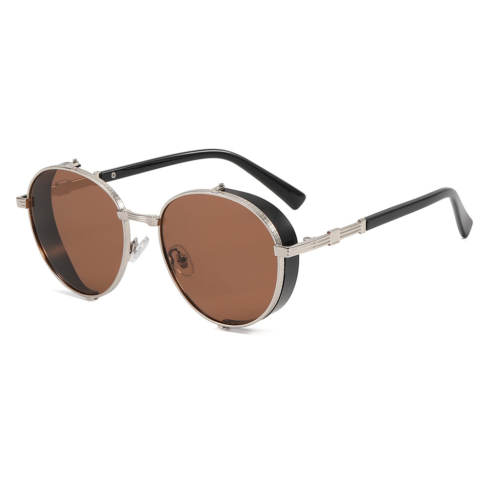 Round Metal Steampunk Sunglasses
