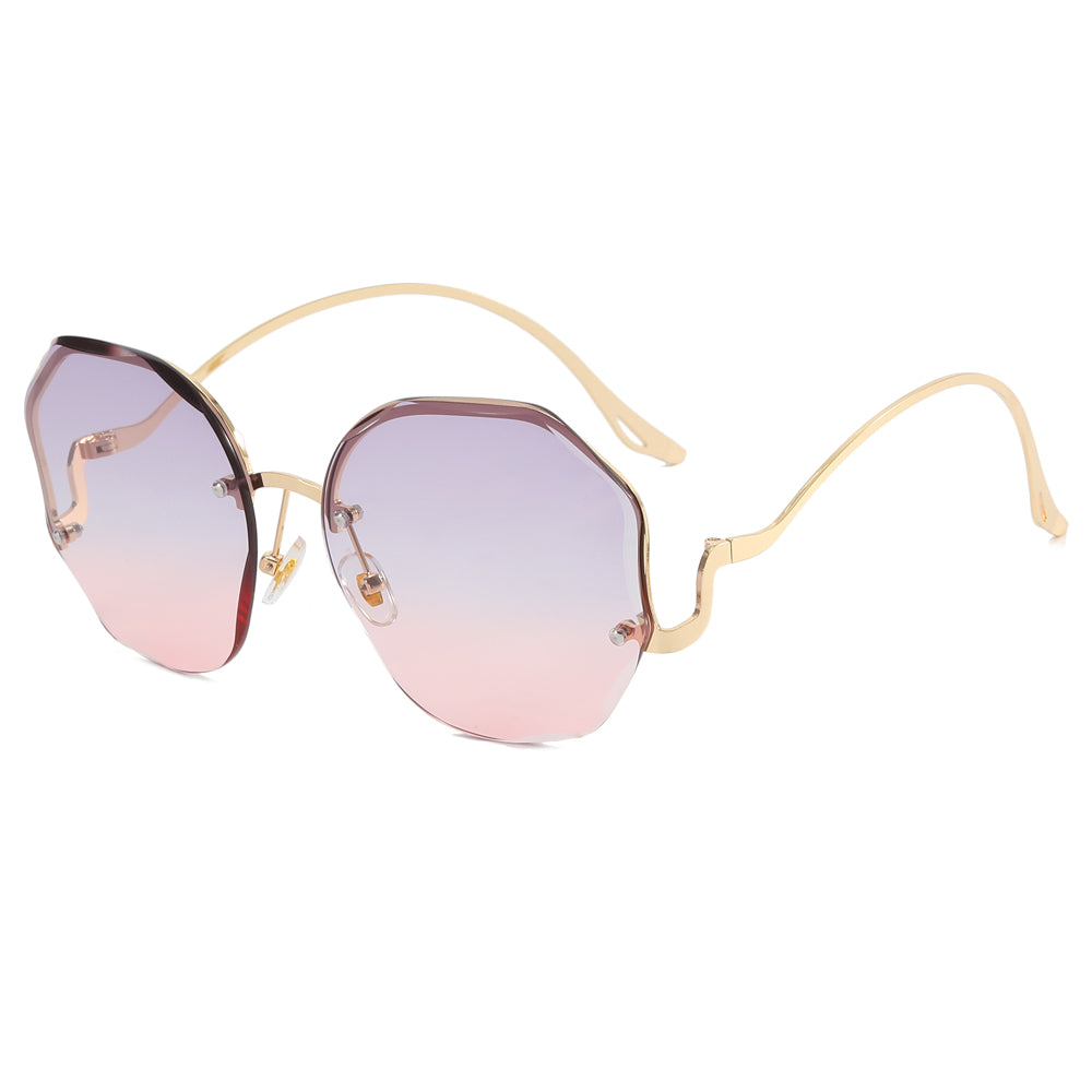 Women Gradient Rimless Shades Sunglasses