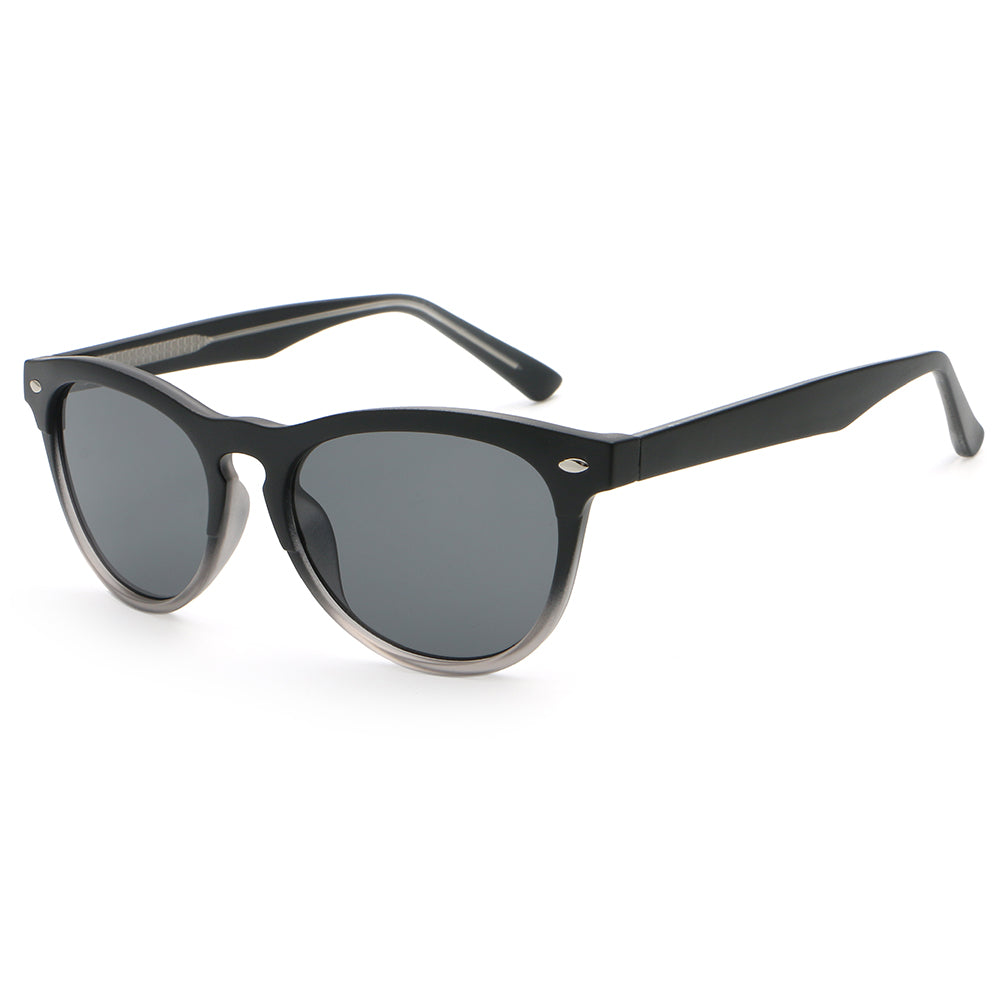 Classic Round Cat Eye Reinforced Wire-Core Temples Sunglasses
