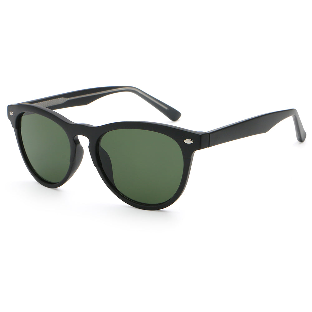 Classic Round Cat Eye Reinforced Wire-Core Temples Sunglasses