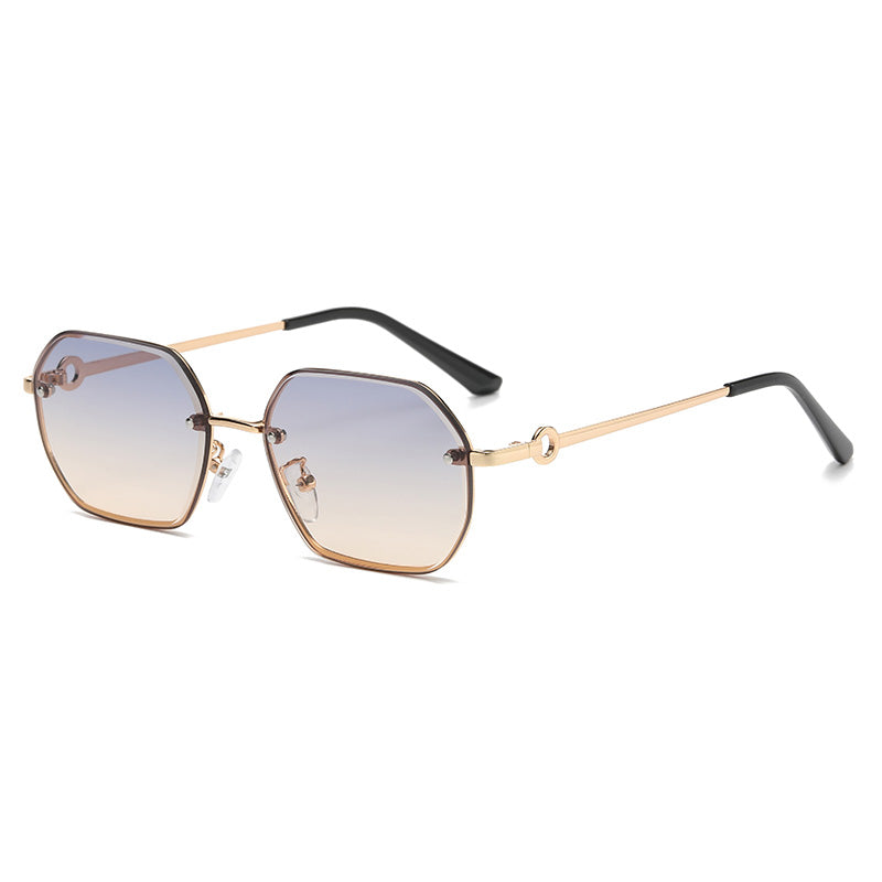 Vintage New Luxury Polygon Metal Frame Sunglasses