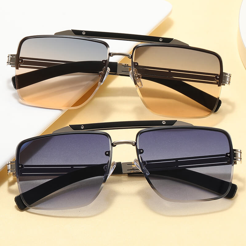 Metal Frame Men Square Sunglasses