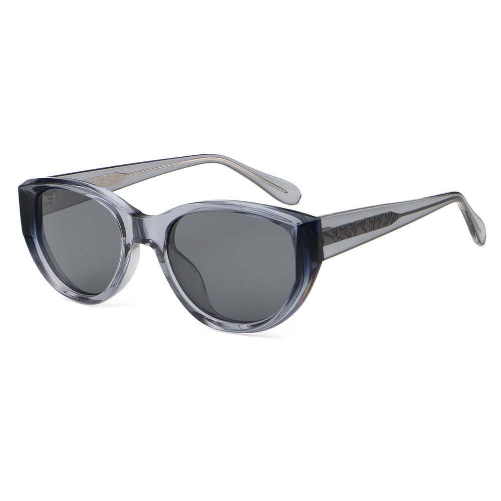 Cat Eye Round Thick Reinforced Wire-Core Temples Sunglasses