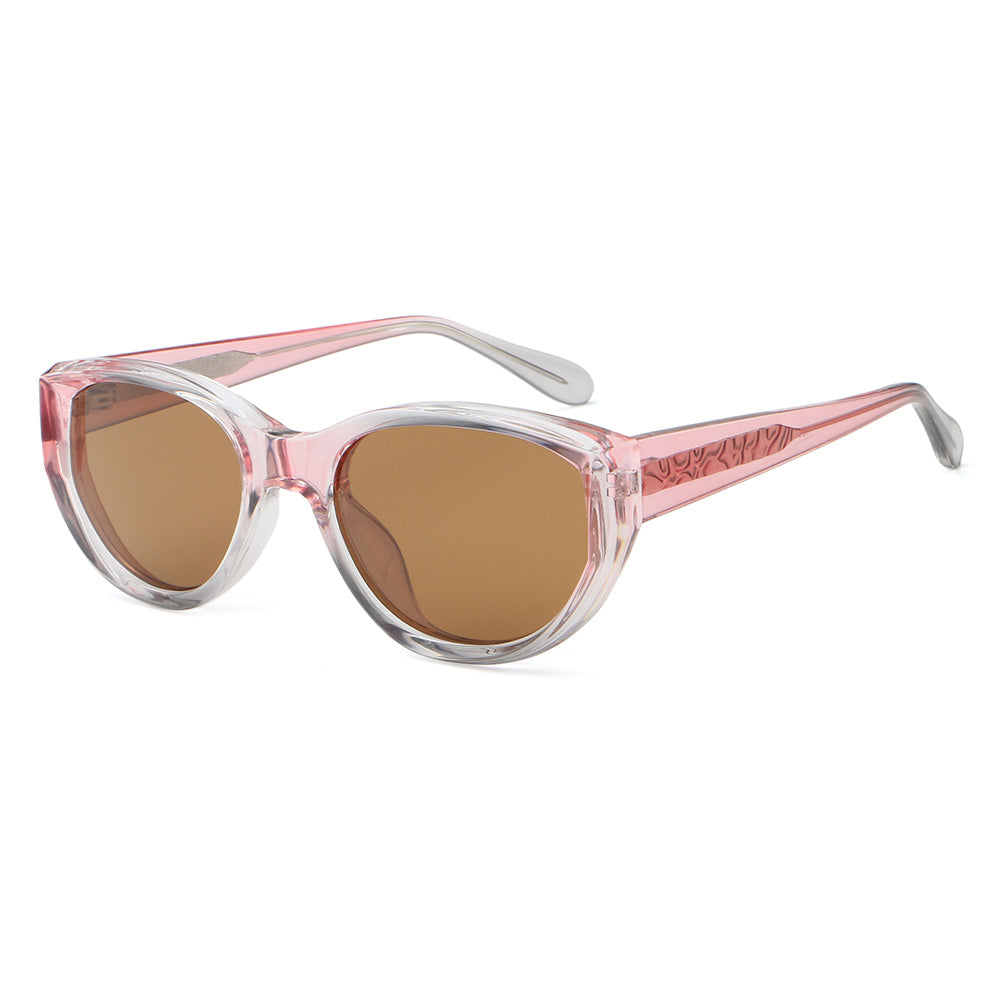 Cat Eye Round Thick Reinforced Wire-Core Temples Sunglasses
