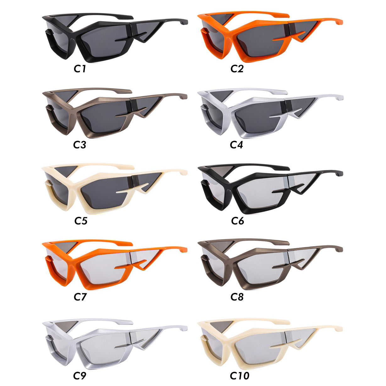 Irregular Steampunk Shades Sporty Y2K Sunglasses