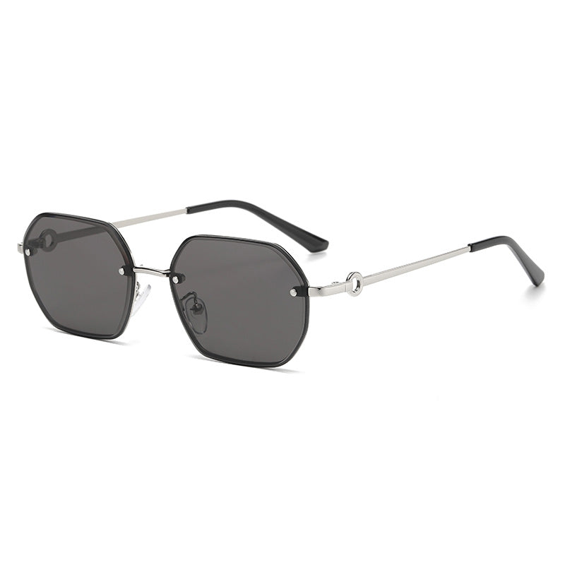 Vintage New Luxury Polygon Metal Frame Sunglasses