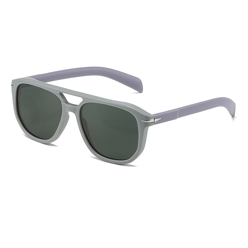 Double Bridge Flat Top Polarized Sunglasses