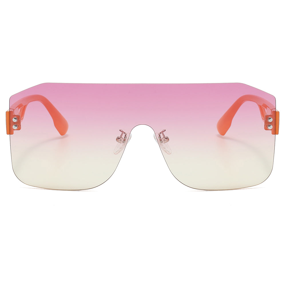 One Piece Tinted Lens UV400 Rimless Sunglasses