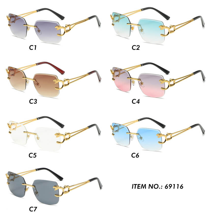 Panther Square Rimless Sunglasses