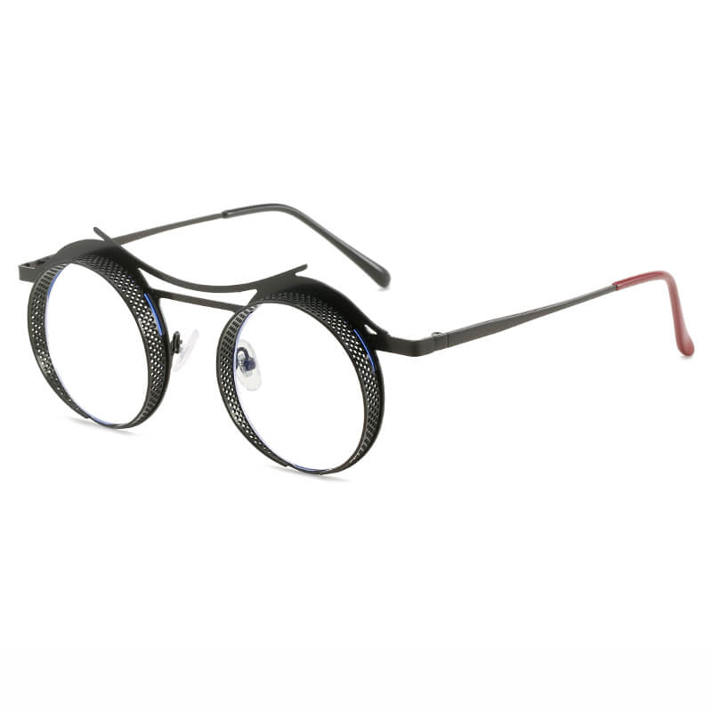 Retro Round Metal Frame Steampunk Sunglasses
