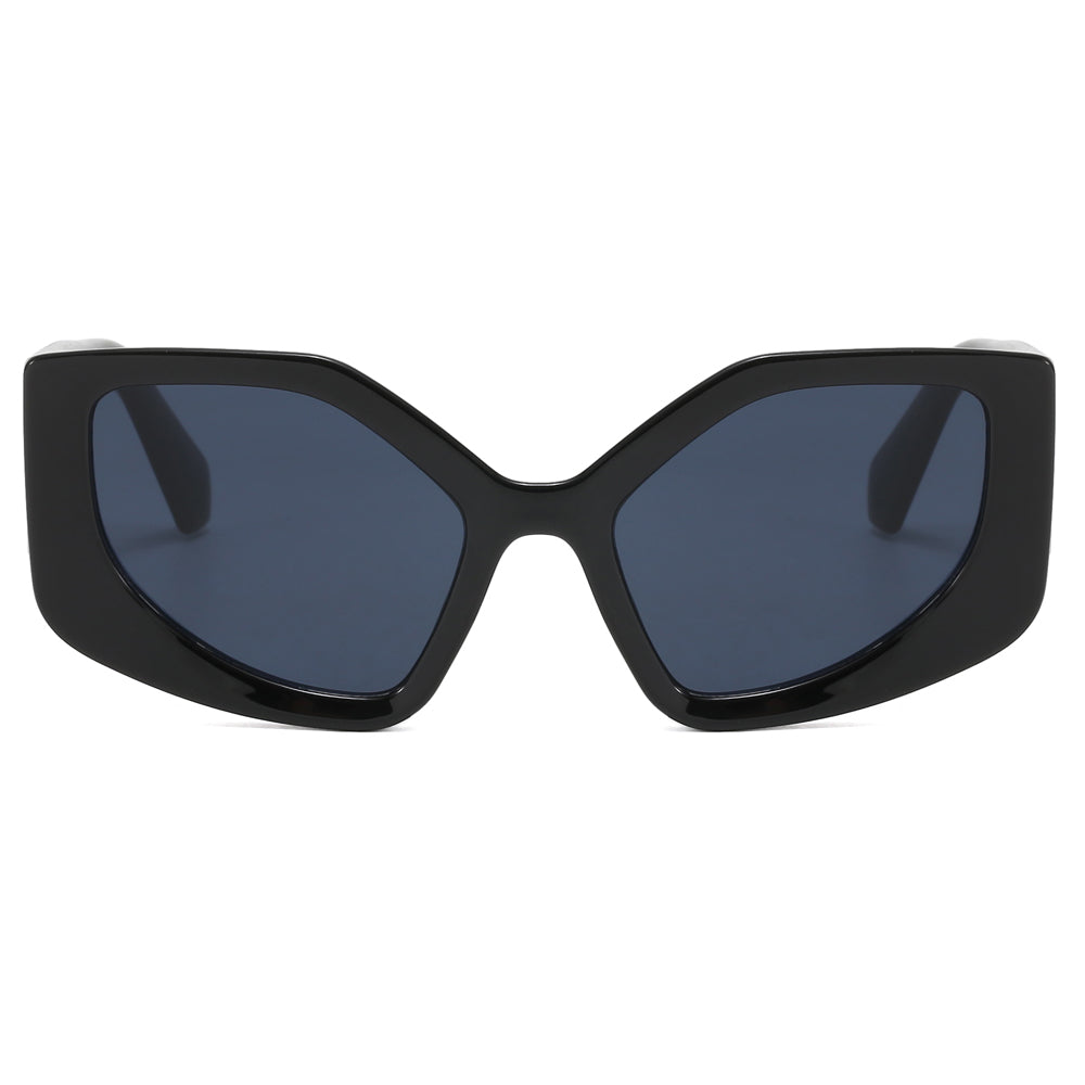Oversized Polygon Cat Eye Chunky Rainbow Shades Sunglasses