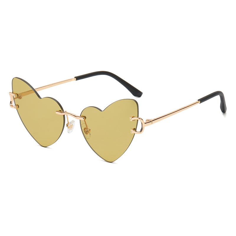 Women Rimless Heart Sunglasses
