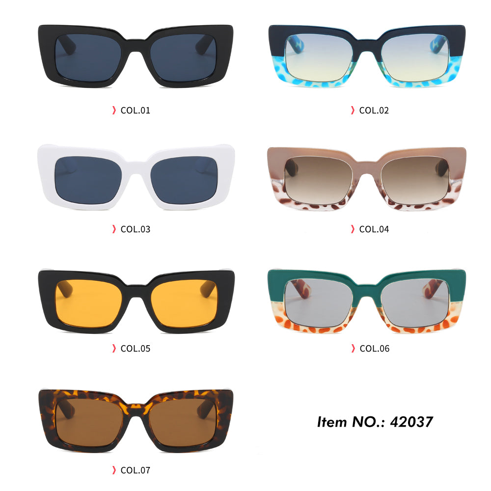 Classic Rectangular Thick Frame Sunglasses