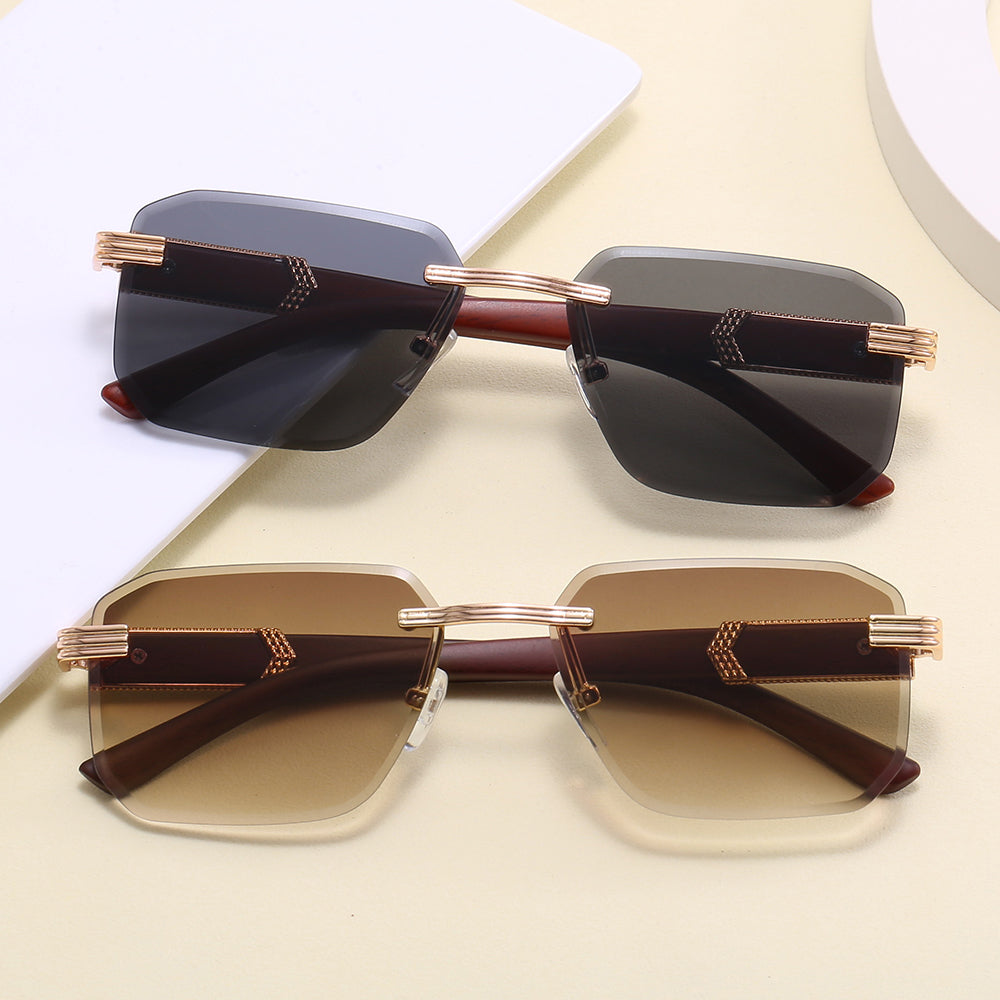 Small Rectangle Rimless Sunglasses