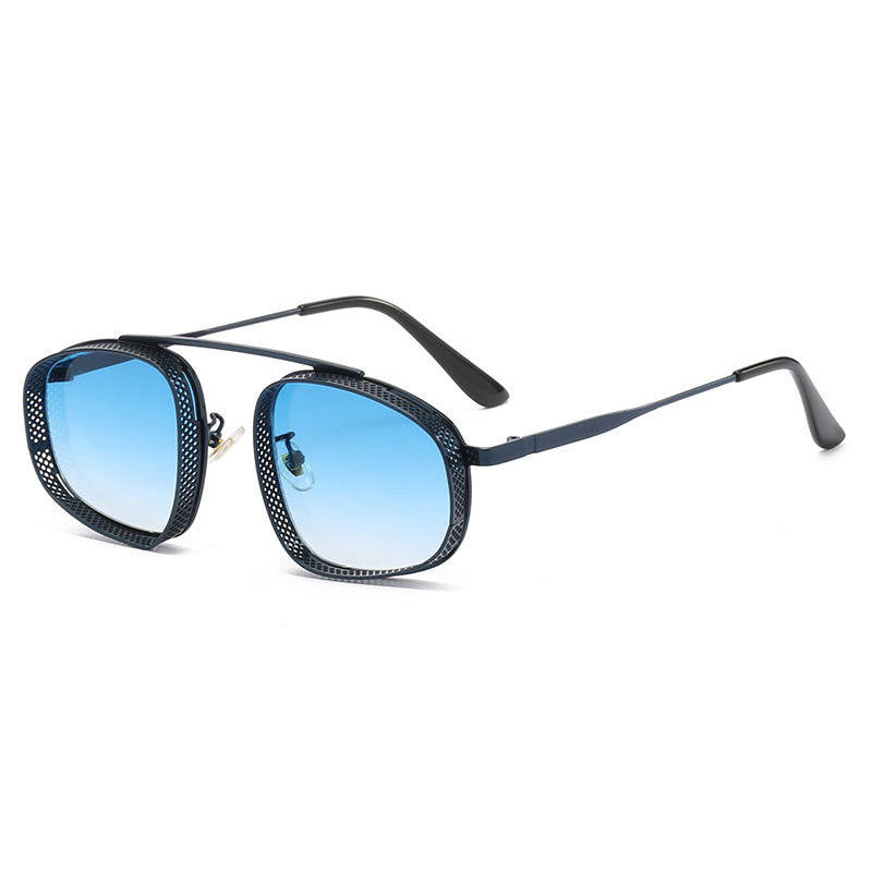 Vintage Metallic Steampunk Oval Sunglasses