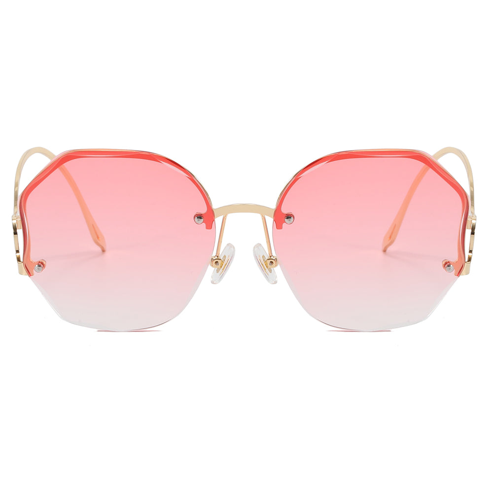 Women Gradient Rimless Shades Sunglasses