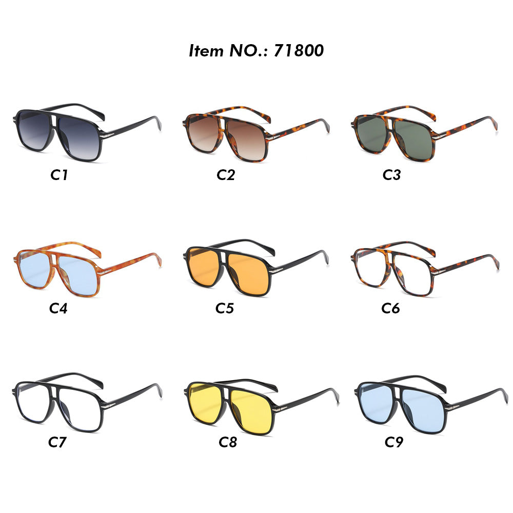 Retro Double Bridge Pilot Sunglasses