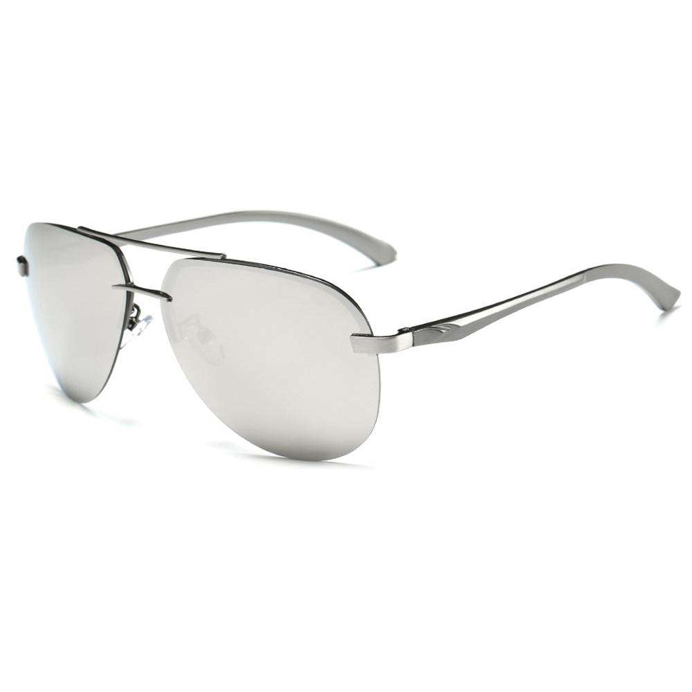 Polarized Rimless Pilot Style Driving Sunglasses