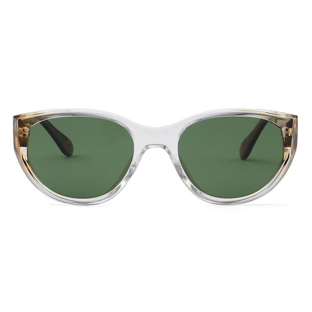 Cat Eye Round Thick Reinforced Wire-Core Temples Sunglasses