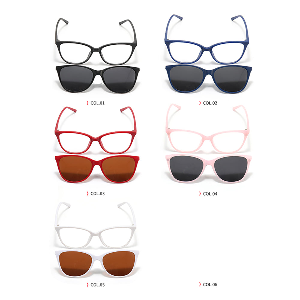 Cat Eye Anti-blue light Polarized Clip On Sunglasses