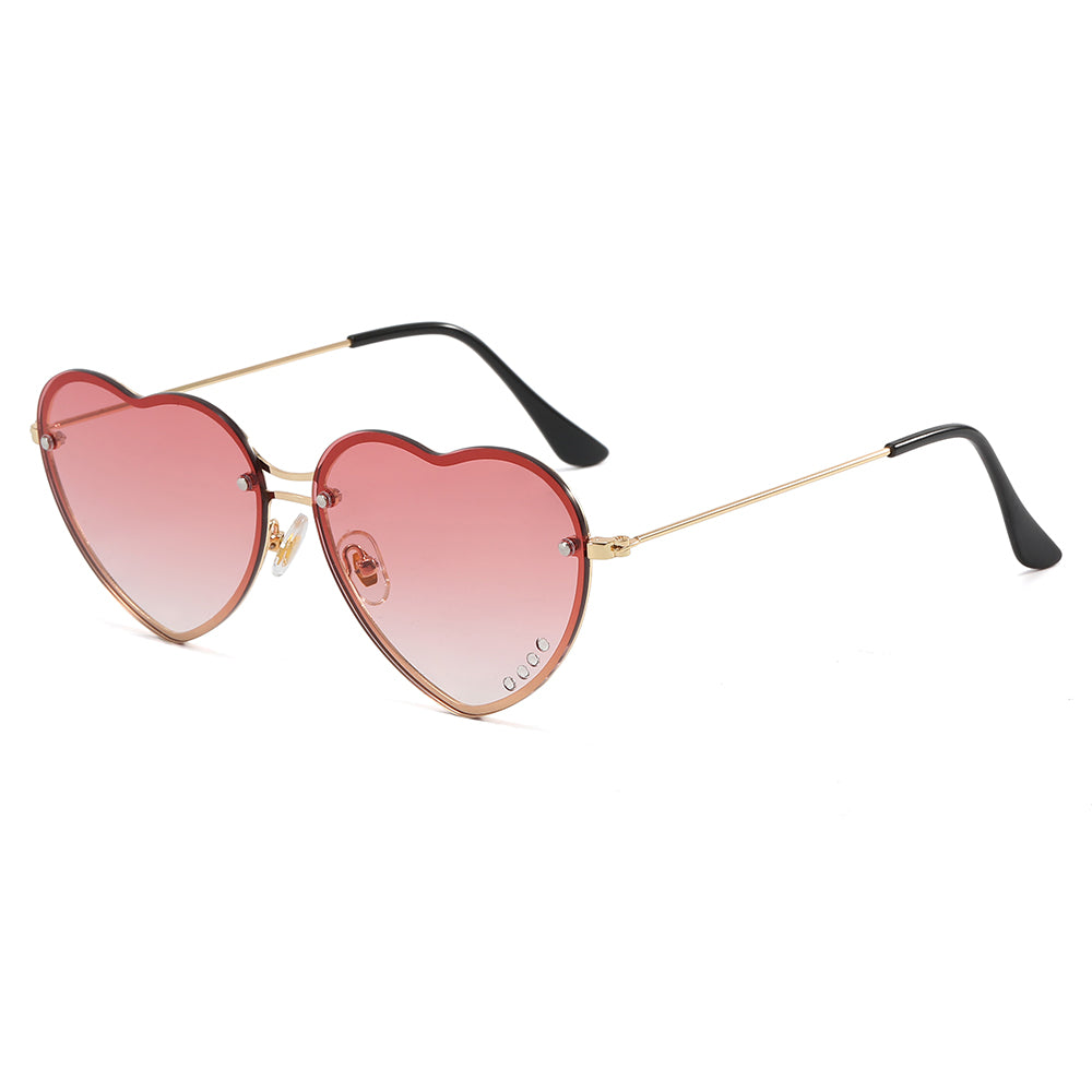Heart Love Shades Metal Frame Sunglasses