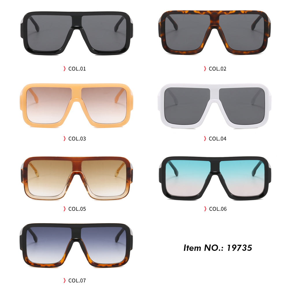 Retro Oversized Flat Top Square Shades Sunglasses