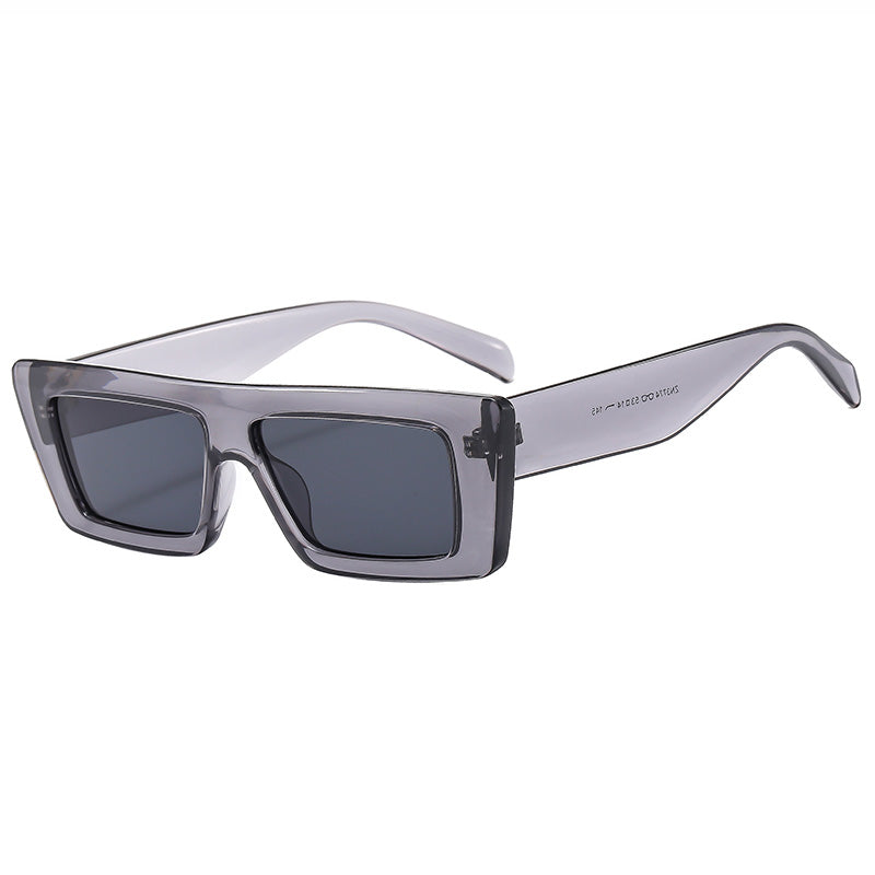 Women Stylish Flat Top Rectangle Thick Sunglasses
