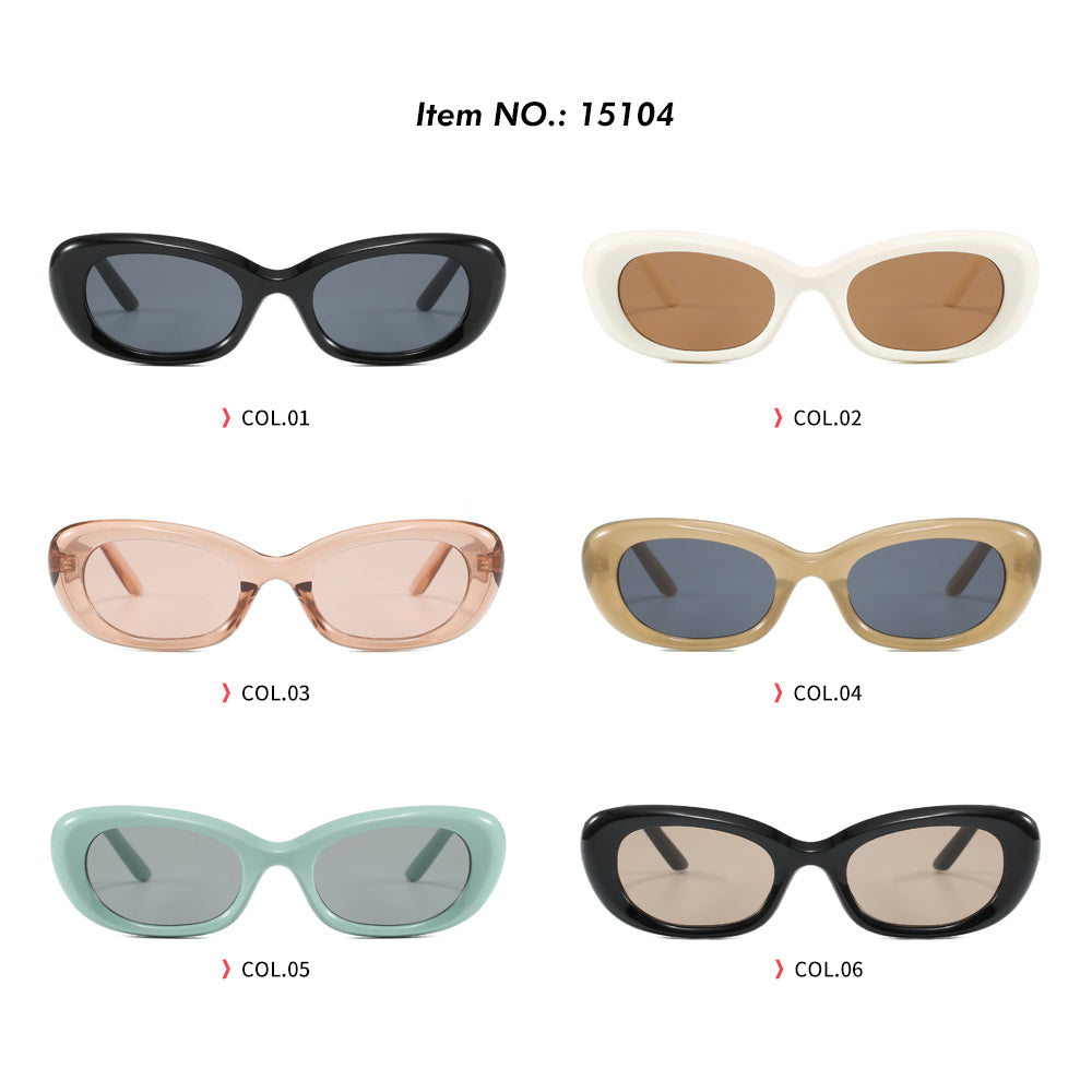 Retro Y2K Tinted Small Oval Cat Eye Sunglasses