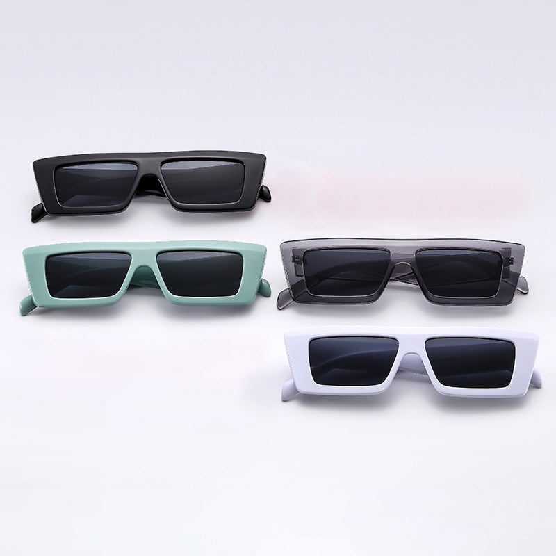 Women Stylish Flat Top Rectangle Thick Sunglasses