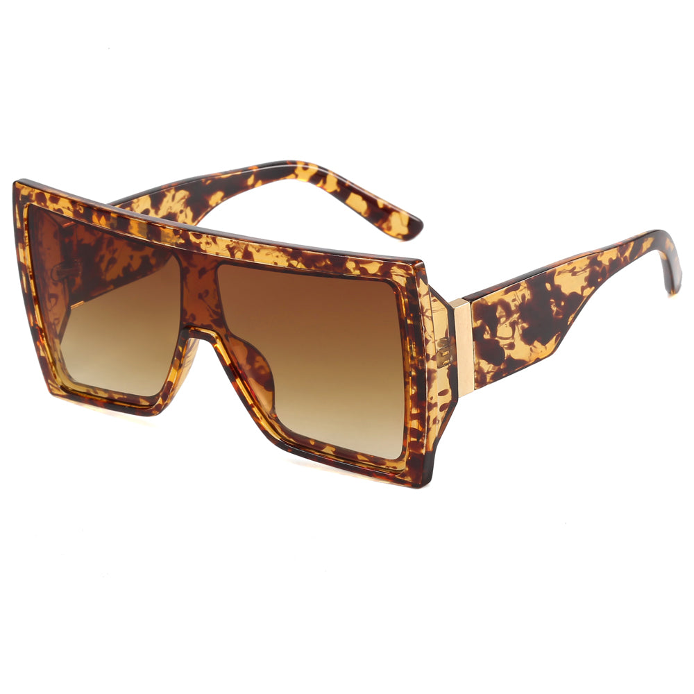 Retro Oversized Flat Top Square Shades Sunglasses