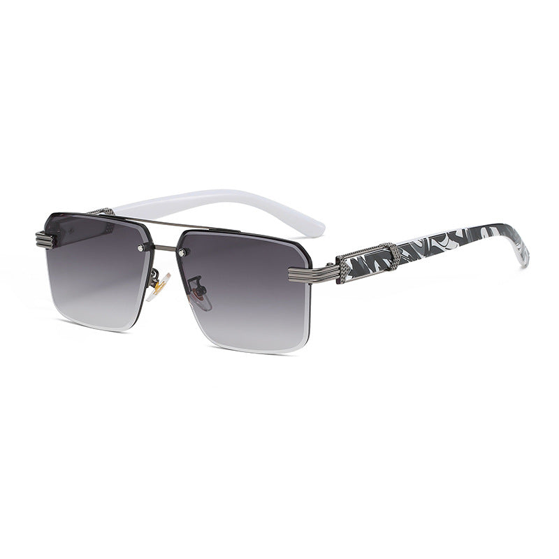 Women Vintage Square Rimless Sunglasses