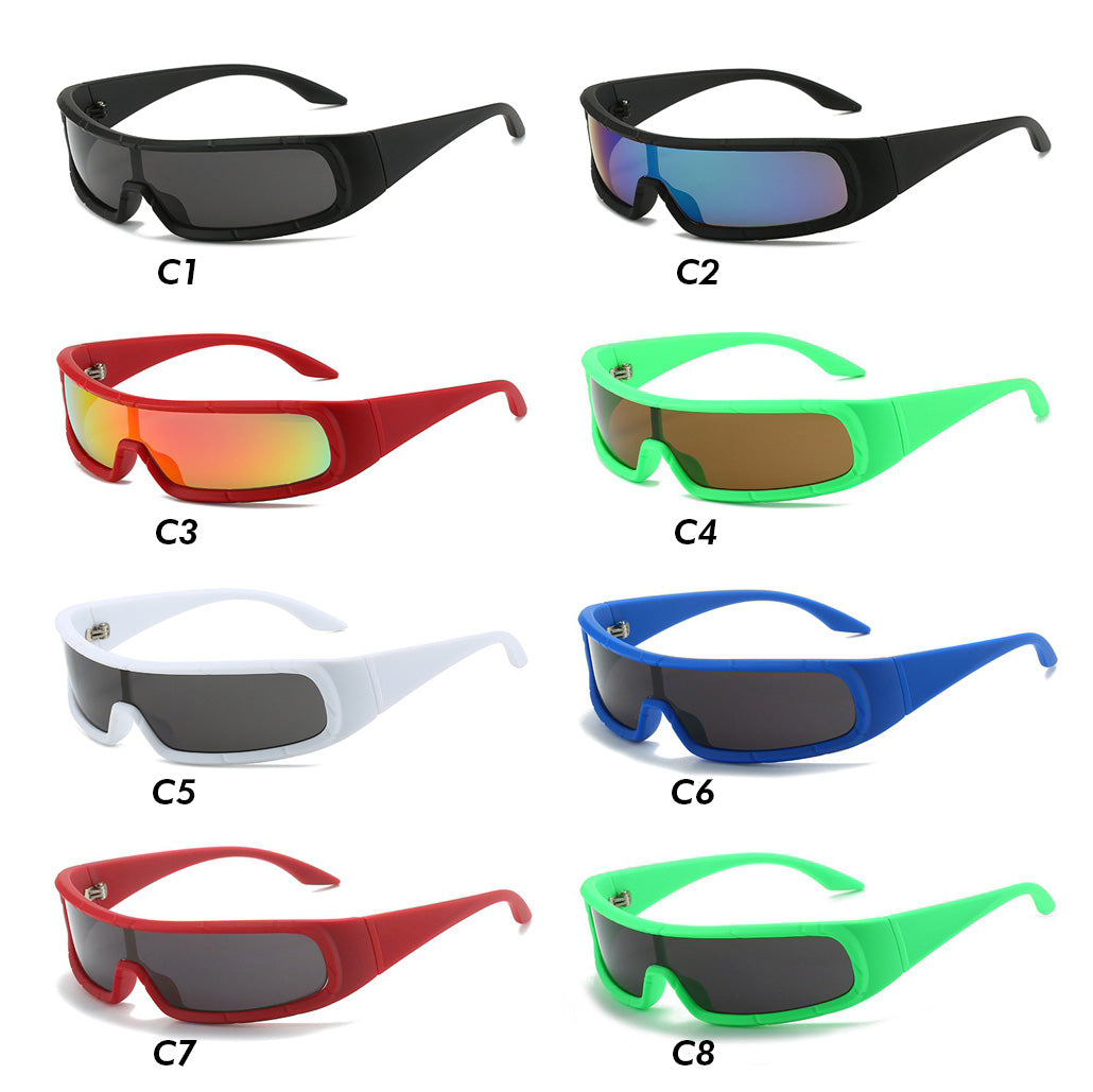 Futuristic Wrap Around Shield Sports Sunglasses