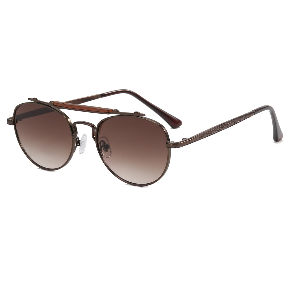 Flat Top Metal Frame Sunglasses