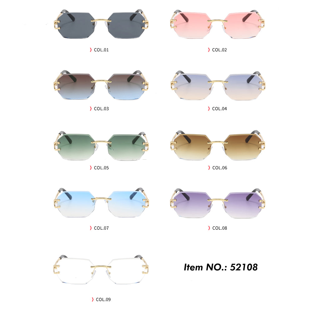 Tint Octagon Rimless Sunglasses