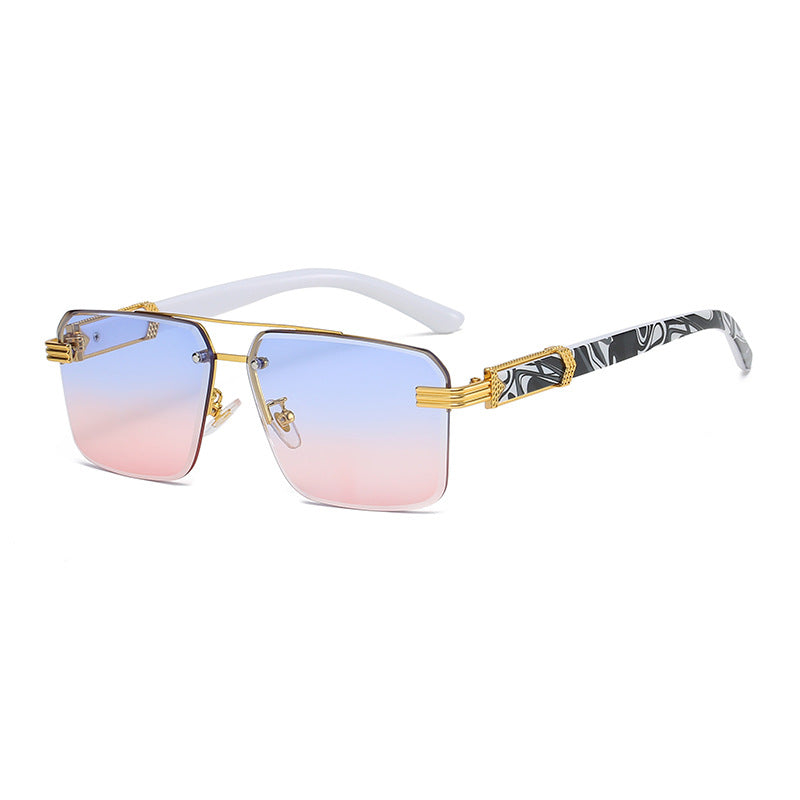 Women Vintage Square Rimless Sunglasses