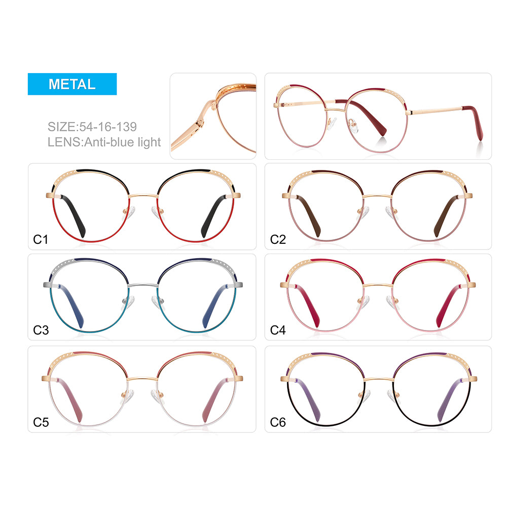 Round High Quality Blue Light Blocking Eyeglasses