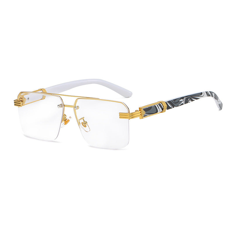 Women Vintage Square Rimless Sunglasses