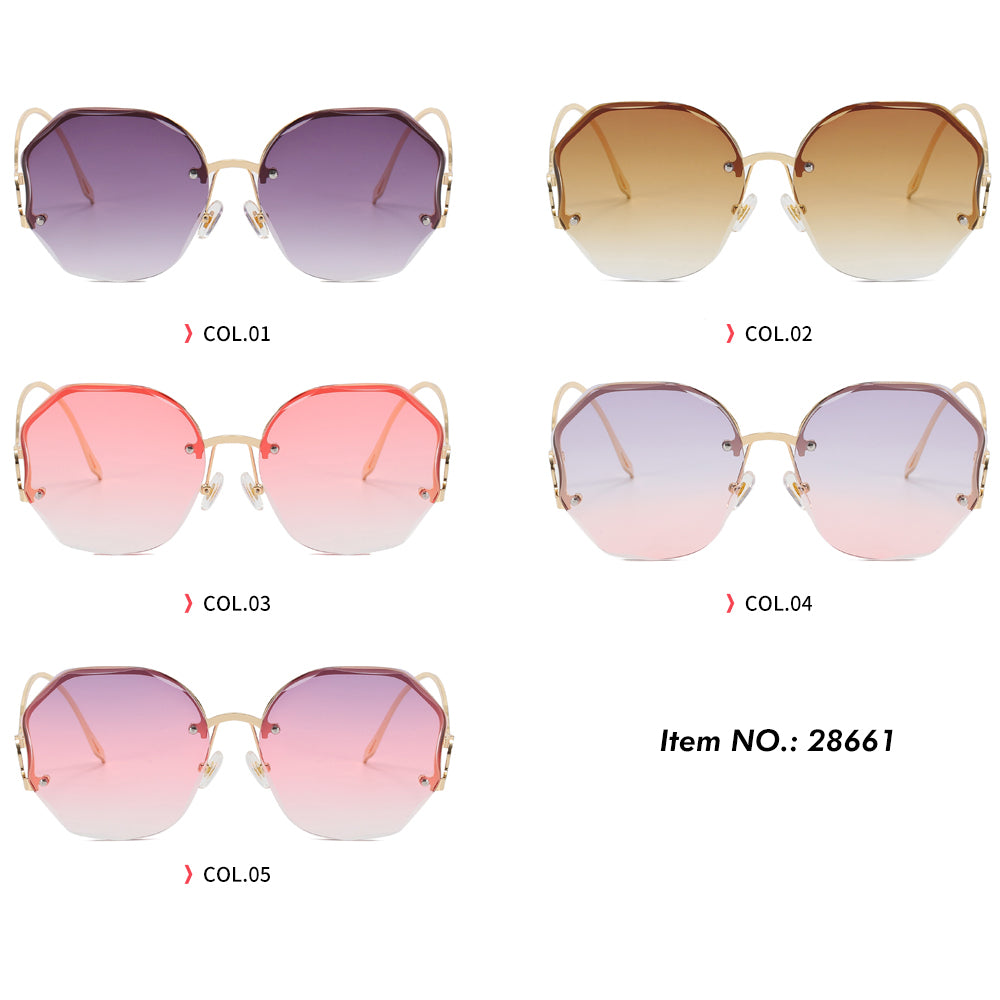 Women Gradient Rimless Shades Sunglasses
