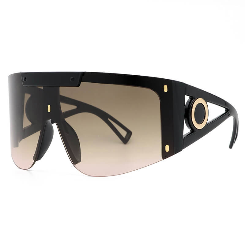 Oversized Mono Lens Shield Sunglasses