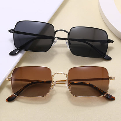 Rectangle Lightweight Metal Frame Polarized Sunglasses
