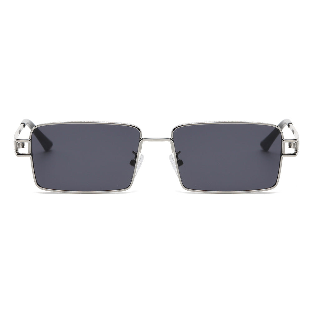 Rectangle Narrow Metal Frame INS Street Style Sunglasses