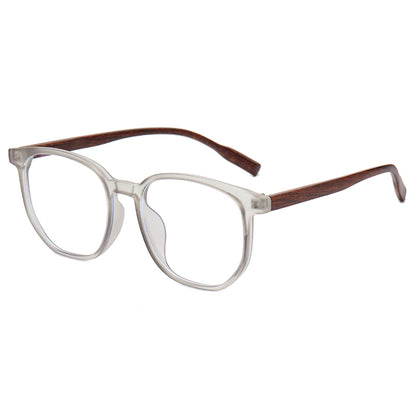 Plastic Faux Wood Eyeglasses with Anti Blue Light Lenses