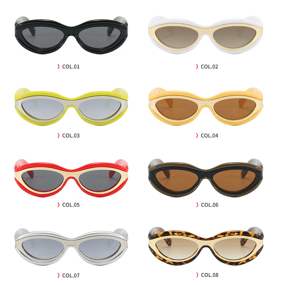 Y2K Vintage Oval Cat Eye Travel Shades Sunglasses