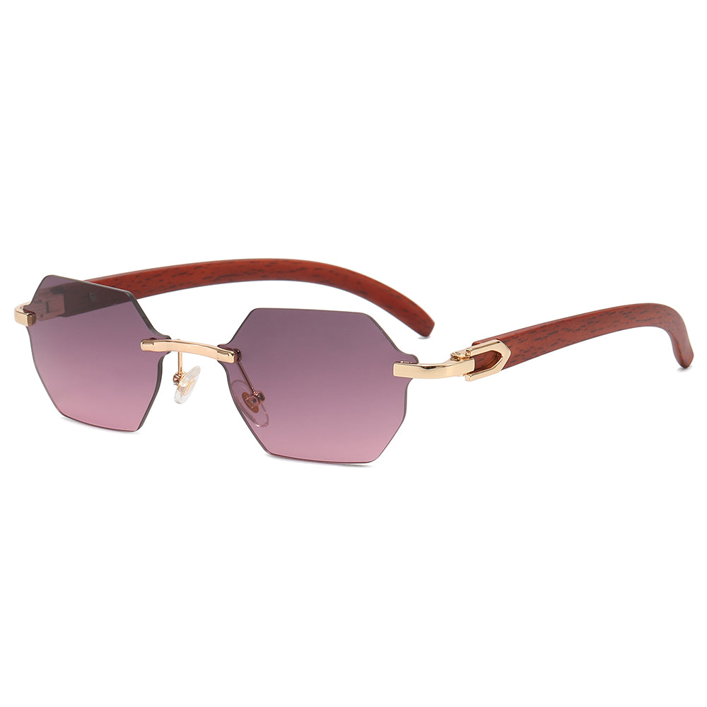 Retro Small Rectangle Rimless Sunglasses