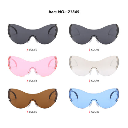 Oversized One-Piece Lens Rimless Y2K Sunglasses
