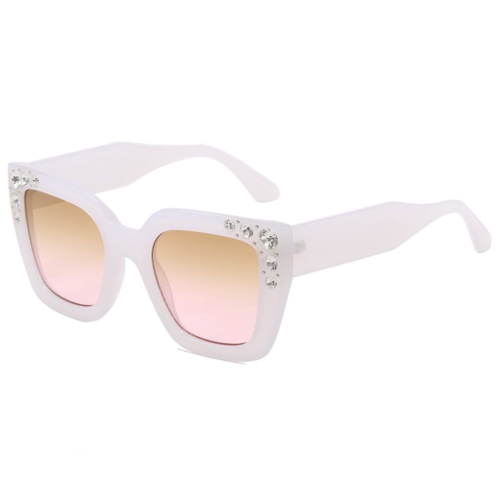 Retro Cat Eye Square Crystal Women Sunglasses