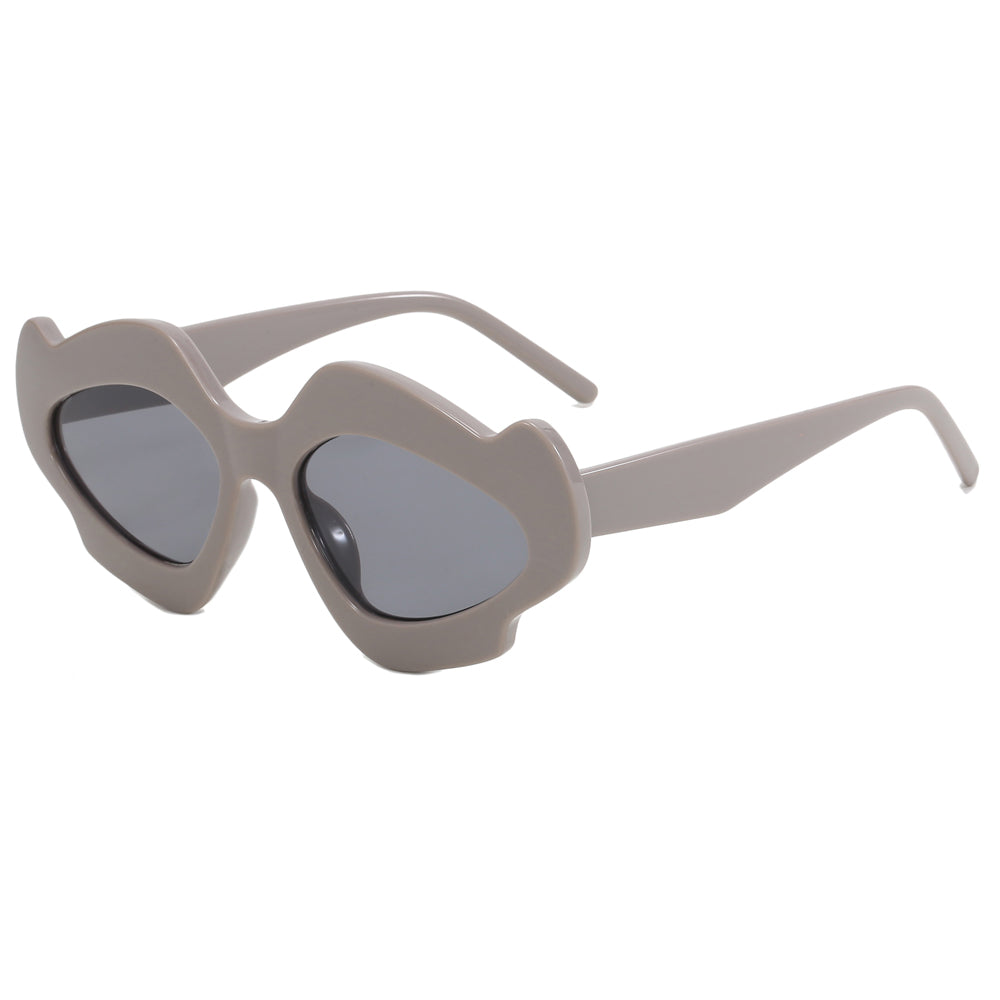 Irregular Hip-Hop Punk Flower Shape Wavy Design Sunglasses