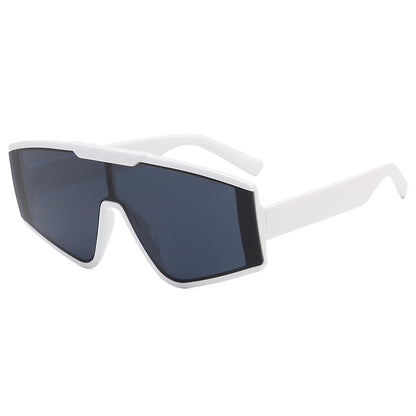 Flat Top One Piece Lens Oversize Sunglasses