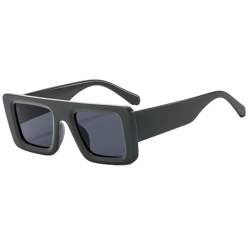 Square Thick Shades Flat Top Men Women UV400 Sunglasses