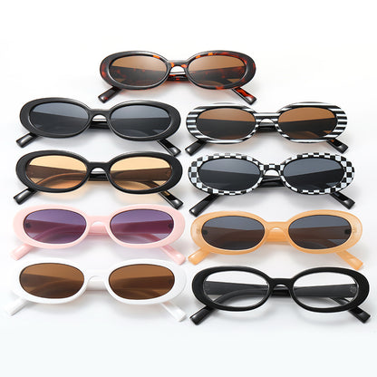 Retro Vintage Plastic Small Oval Sunglasses